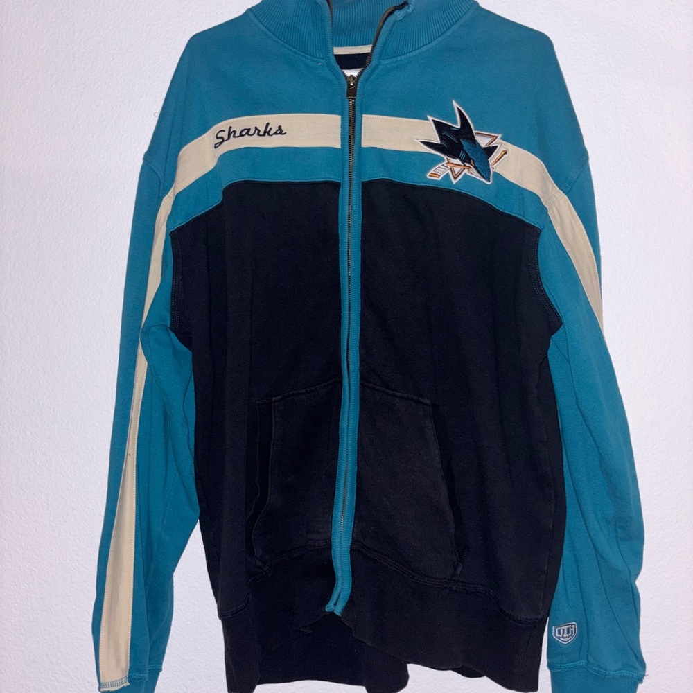 VINTAGE NHL SAN JOSE SHARKS EMBROIDERED JACKET XL - Picture 2 of 4